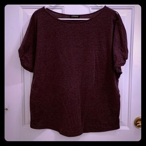 Maroon Cold Shoulder Knit Top